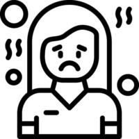 Grief Line Icon vector