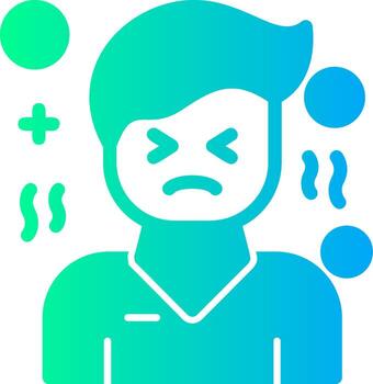 incomodidad sólido multi degradado icono vector