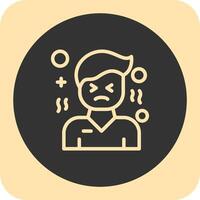 Discomfort Linear Round Icon vector