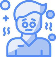 Apprehension Line Filled Blue Icon vector