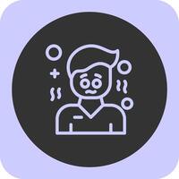 Apprehension Linear Round Icon vector