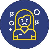 Disconcertment Dual Line Circle Icon vector