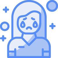 Melancholy Line Filled Blue Icon vector