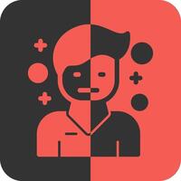 Pessimism Red Inverse Icon vector