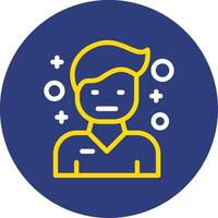 Pessimism Dual Line Circle Icon vector