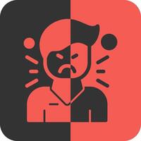 Impatience Red Inverse Icon vector