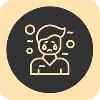 Melancholy Linear Round Icon vector