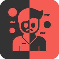 Pity Red Inverse Icon vector