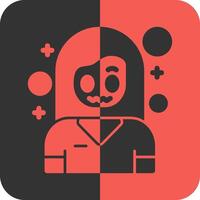 Puzzlement Red Inverse Icon vector