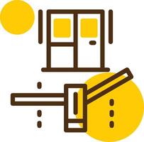 Manual gate Yellow Lieanr Circle Icon vector