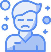 Discomfort Line Filled Blue Icon vector