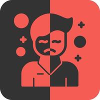 Discomfort Red Inverse Icon vector