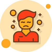 Discomfort Filled Shadow Circle Icon vector