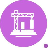 construcción sitio glifo sombra icono vector