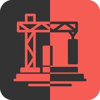 Construction Site Red Inverse Icon vector