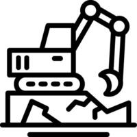 Excavation Line Icon vector