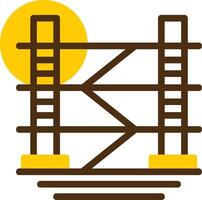 Scaffold Yellow Lieanr Circle Icon vector