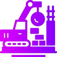 Demolition Solid Multi Gradient Icon vector