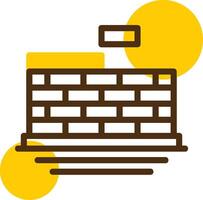 Brickwork Yellow Lieanr Circle Icon vector