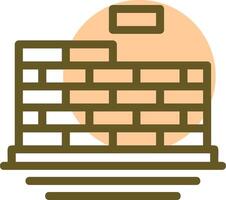 Brickwork Linear Circle Icon vector