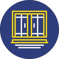 Doors Dual Line Circle Icon vector