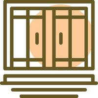 Doors Linear Circle Icon vector