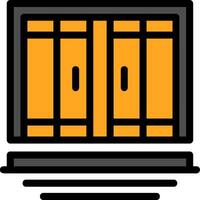 Doors Line Filled Icon vector