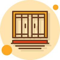 Doors Filled Shadow Circle Icon vector