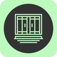 Doors Linear Round Icon vector