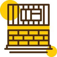 Exterior Cladding Yellow Lieanr Circle Icon vector