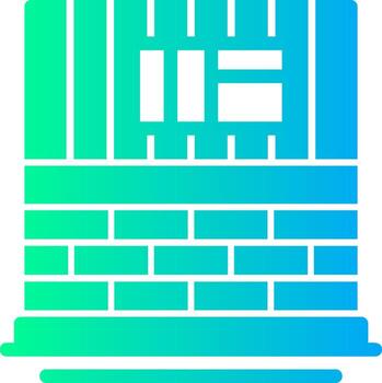 Exterior Cladding Solid Multi Gradient Icon vector