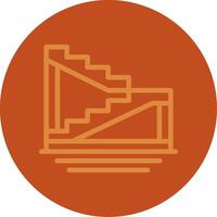 escalera línea multi color icono vector