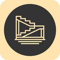 Stairs Linear Round Icon vector