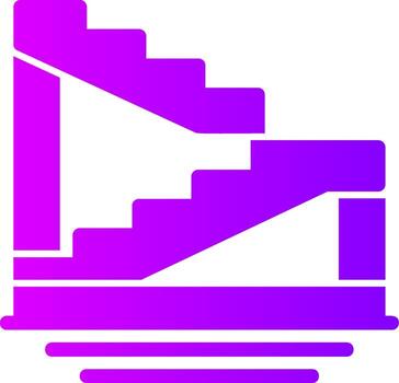 Stairs Solid Multi Gradient Icon vector