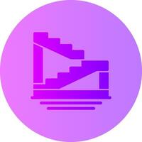 Stairs Gradient Circle Icon vector