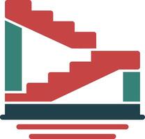 Stairs Glyph Two Color Icon vector