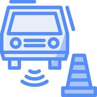 Parking sensor Line Filled Blue Icon vector