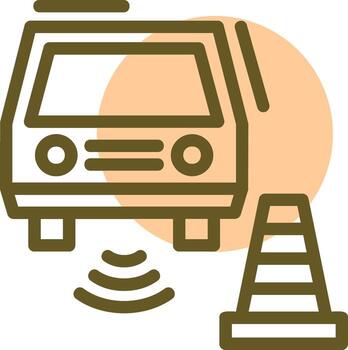 Parking sensor Linear Circle Icon vector