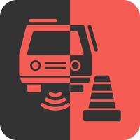 Parking sensor Red Inverse Icon vector