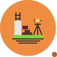 Surveying Flat Shadow Icon vector