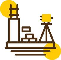 Surveying Yellow Lieanr Circle Icon vector