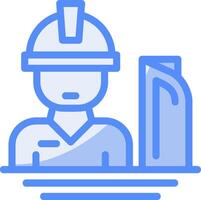 Architect Line Filled Blue Icon vector