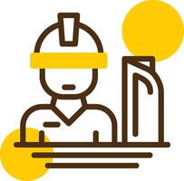 Architect Yellow Lieanr Circle Icon vector