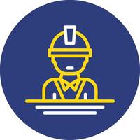 Engineer Dual Line Circle Icon vector