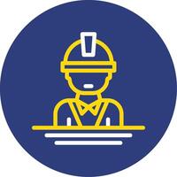 Engineer Dual Line Circle Icon vector