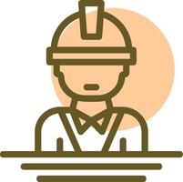 Engineer Linear Circle Icon vector