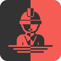 Engineer Red Inverse Icon vector