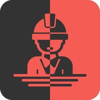 Engineer Red Inverse Icon vector