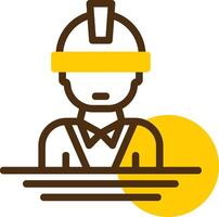 Engineer Yellow Lieanr Circle Icon vector