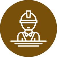 Engineer Outline Circle Icon vector